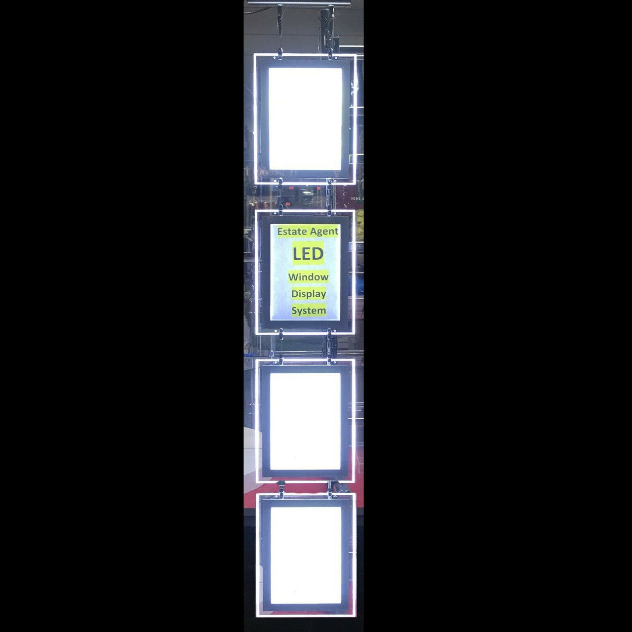 Magnetic Panel 4X A4 LED Double Side Window Light Pocket Estate Agent Display