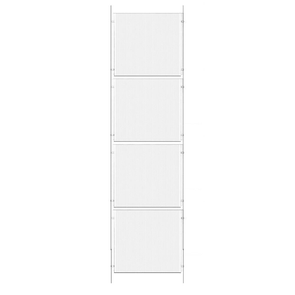 1x4 A4 Poster Cable Display Kit Estate Agent Window Wire Fixed Poster Holders