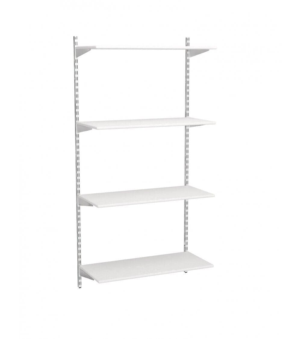 White Twin Slot Shelving Kit - H1600mm - 4 Shelves
