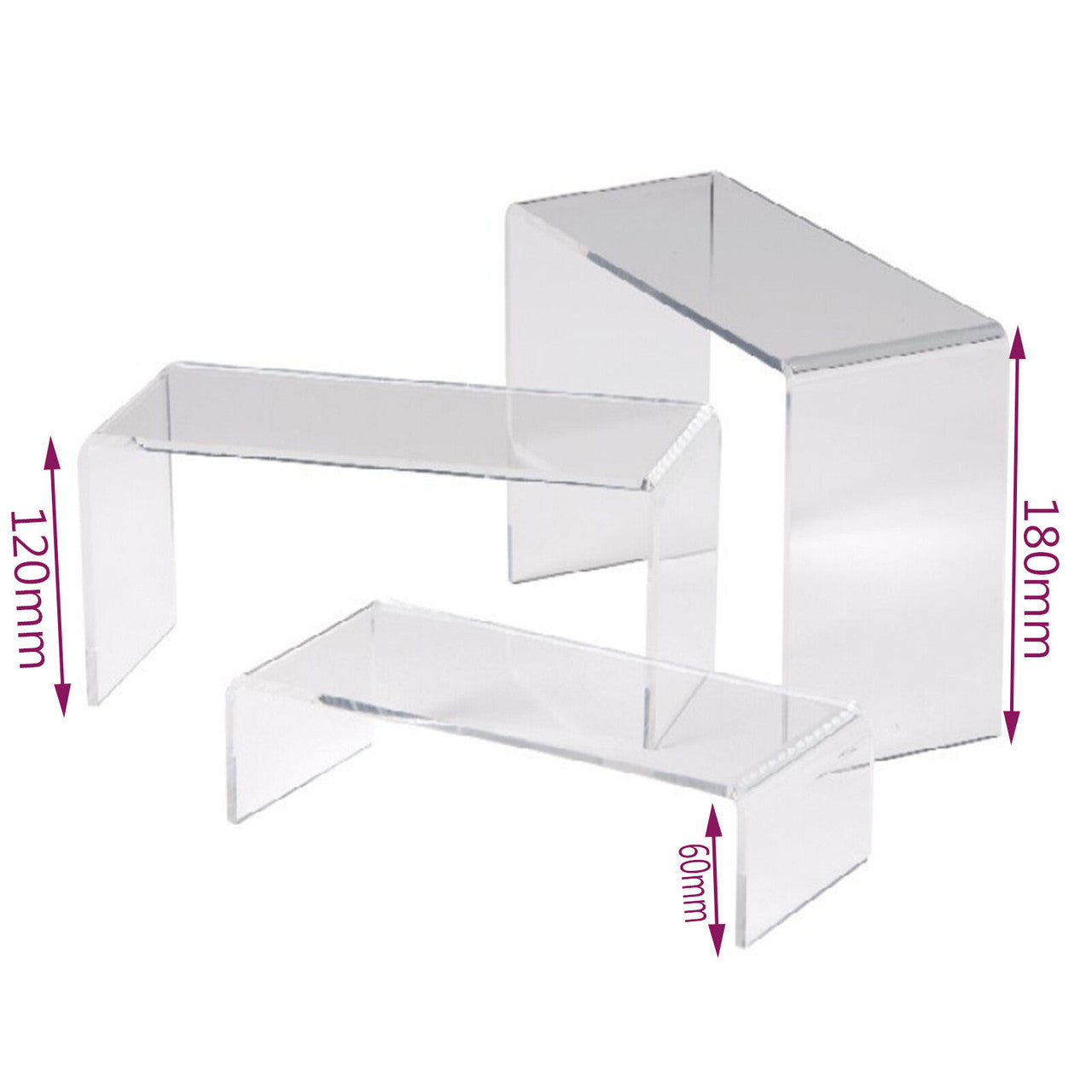 Acrylic Display Bridges Quality Perspex Retail Product Step Mirror
