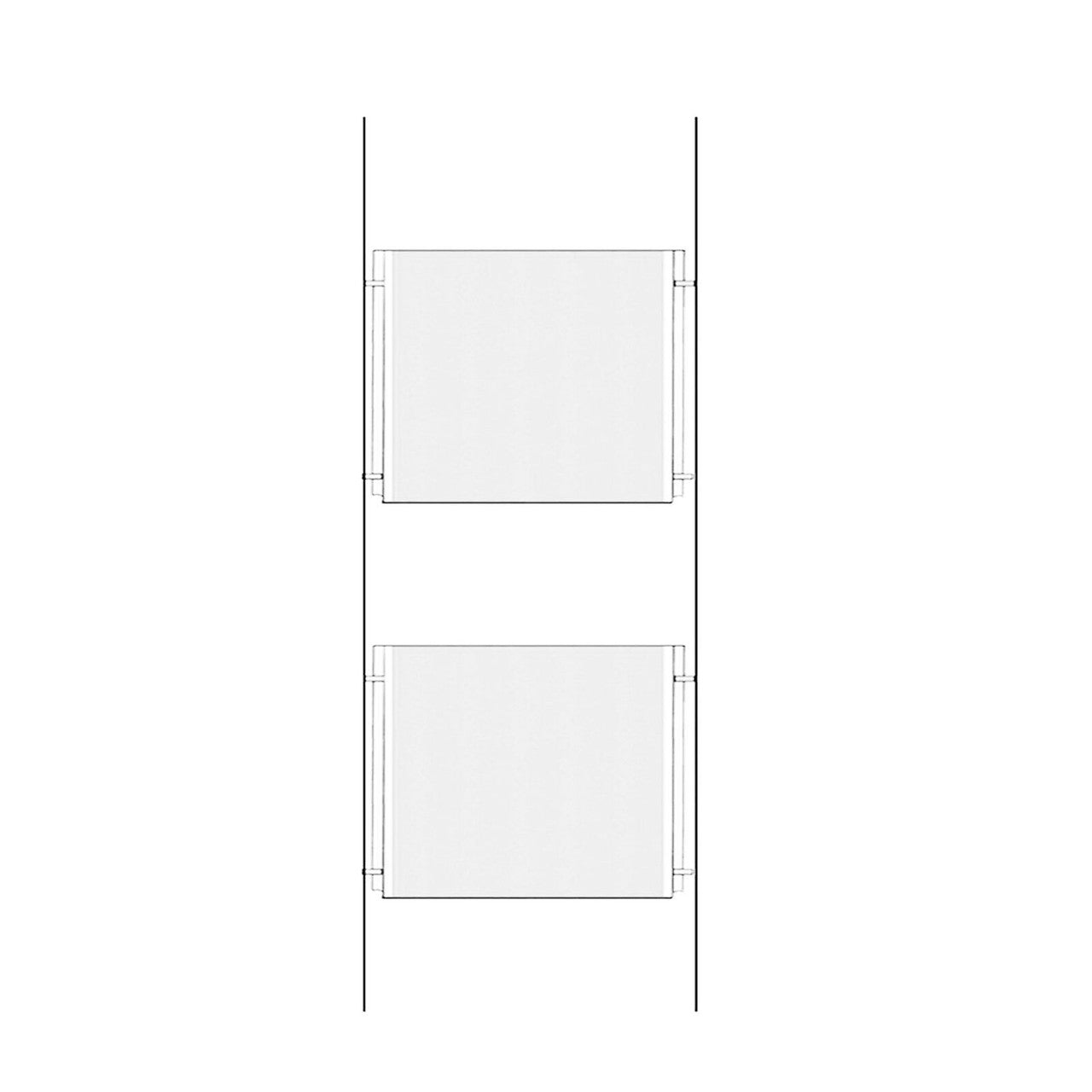 New 2xA2 Wire Cable System Acrylic Poster Holder Shop Window Sign Display Stand