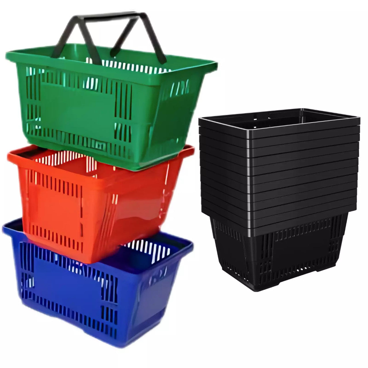 Plastic Shopping Basket with handles Plastic Shopping Basket - 22L,28L, 31L