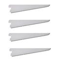 Super Heavy Duty 12cm OR 120mm White Twin-Slot Shelving Bracket Pack OF(1 TO10)