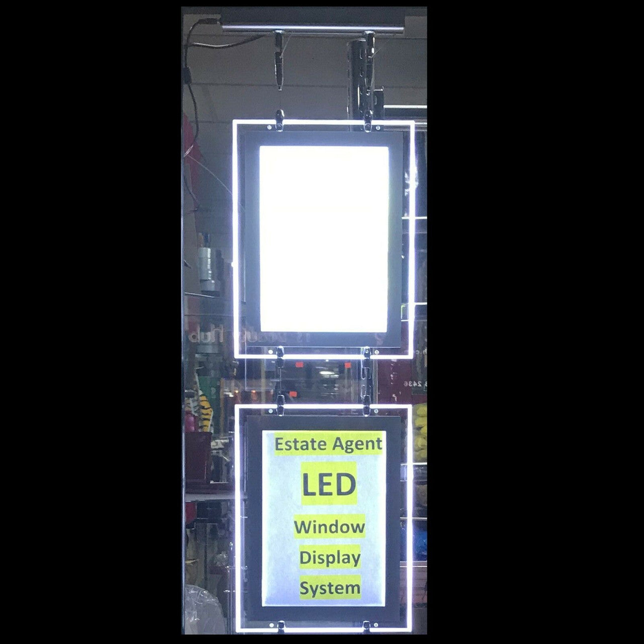 New Magnetic 2xA3 LED Double Side Window Light Pocket Panel Estate Agent Display.