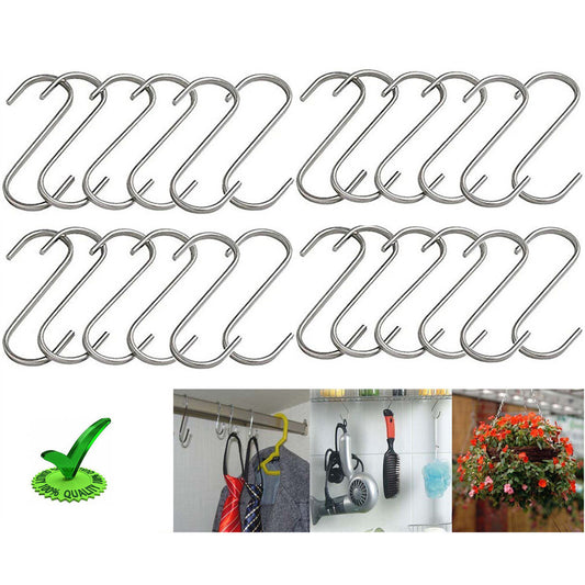 S Hooks For Kitchen Rack, Pan Hanger, Hanging Rail Chrome 58x50mm