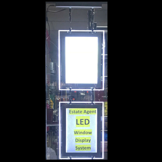 New Magnetic 2xA3 LED Double Side Window Light Pocket Panel Estate Agent Display