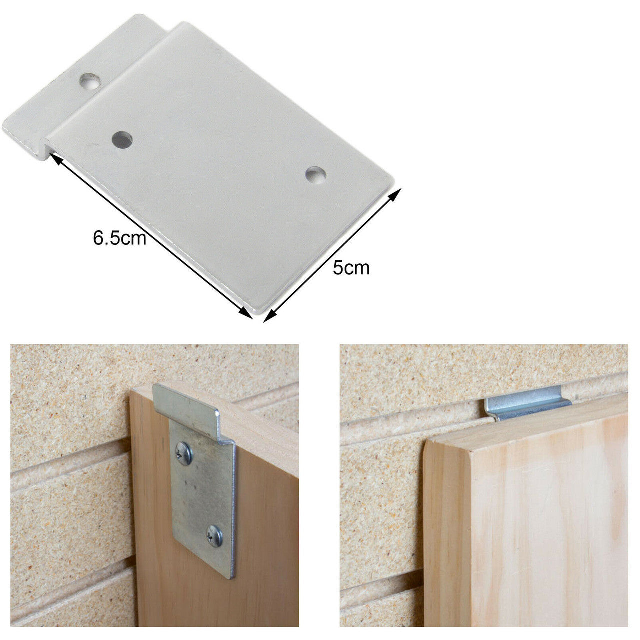 Chrome Slatwall Back Plate. Cabinet / Picture / Frame / Panel Hanging Slatwall