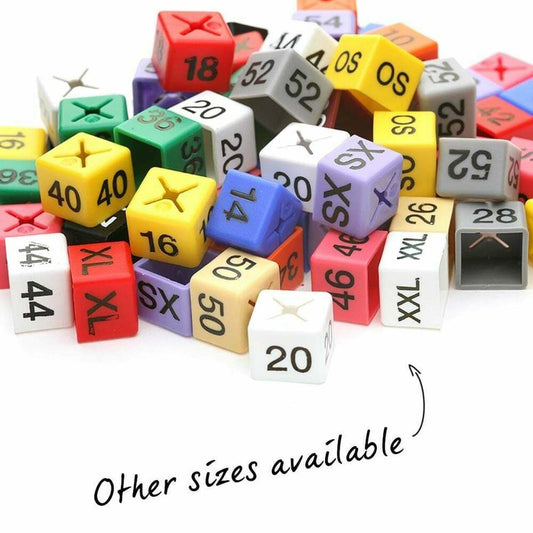 50 NEW COLOR SIZE CUBES FOR GARMENT CLOTHES MARKER PACK FOR HANGER SIZE DISPLAY