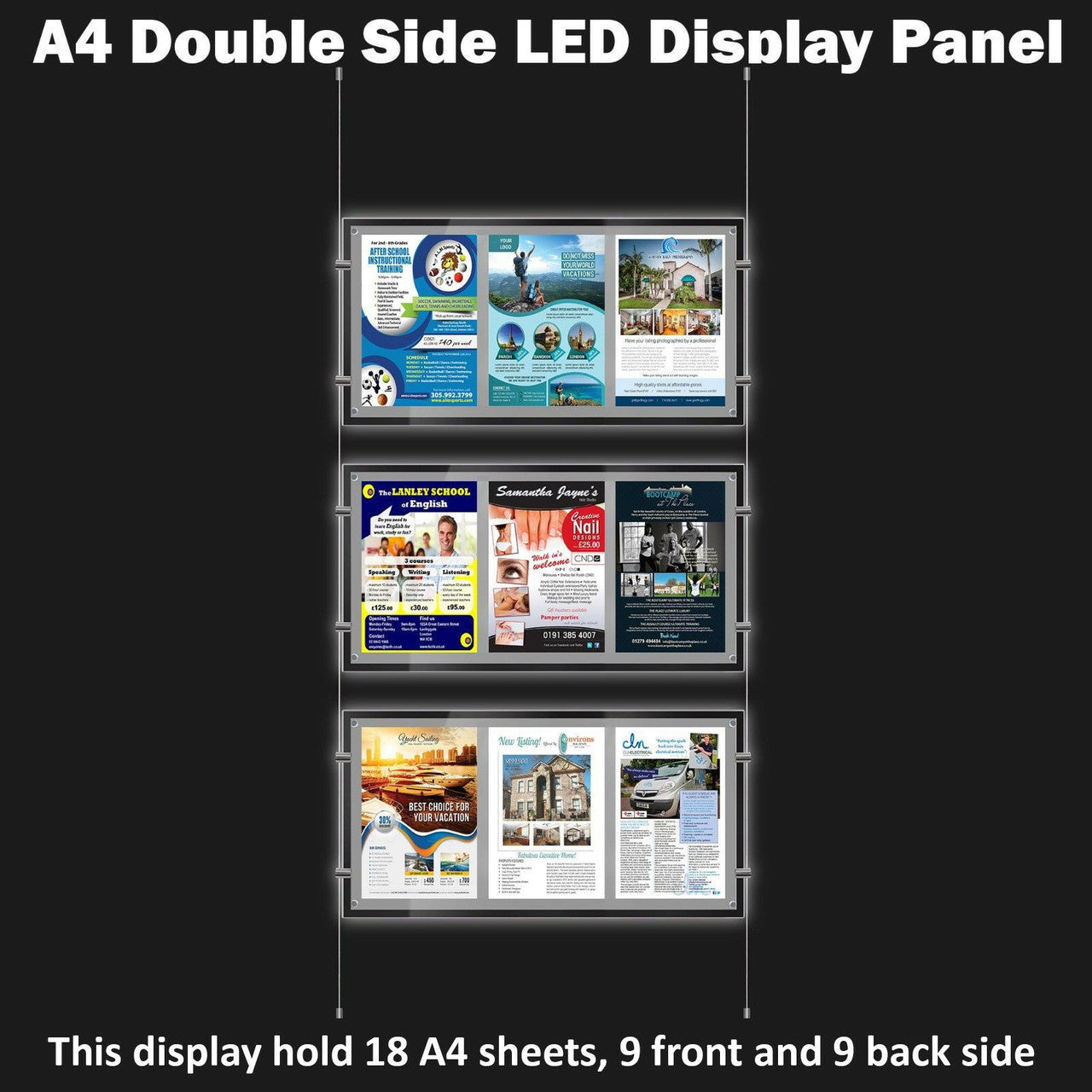 New A4 LED(9A4) Double Side Window Light Pocket Light Panel Estate Agent Display