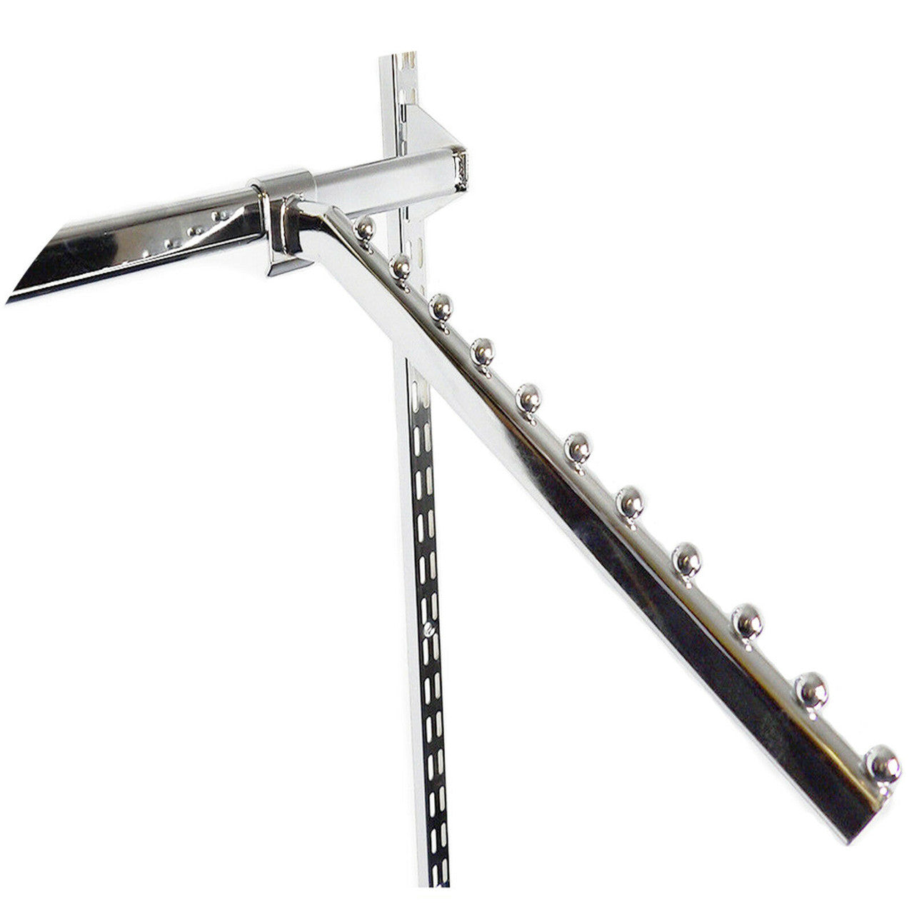 NEW CHROME 11 BALL ANGLE SLOPPING ARM FOR OVAL BAR FOR RETAIL DISPLAY SIZE 38 CM