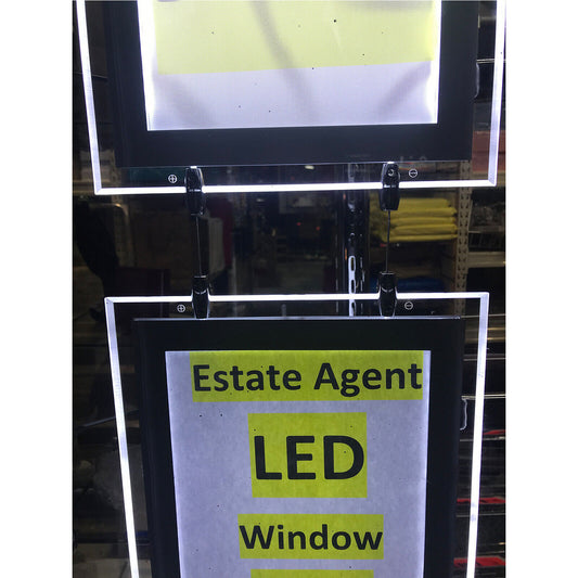 New Magnetic Panel 2xA1 LED Double Side Window Light Pocket Estate Agent Display.