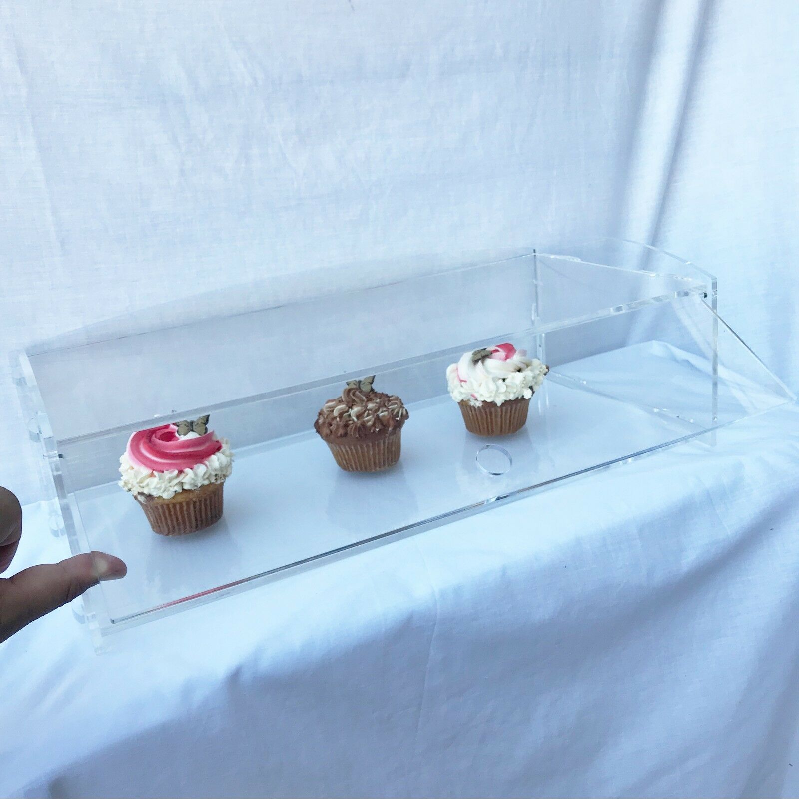 Acrylic Bakery Pastry Display Case Stand Cabinet Cakes Donuts Cupcakes Pastries