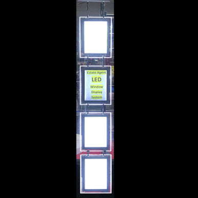 Landscape Magnetic Panel 4X A3 LED Dual Side Window Light Estate Agent Display.