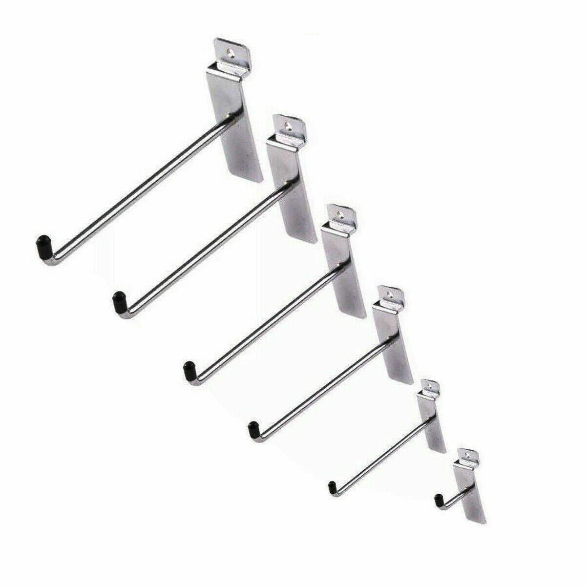100x Slatwall Hooks Accessory Single Prong Shop Display 1" 2" 4" 6" 8" 10" 12"