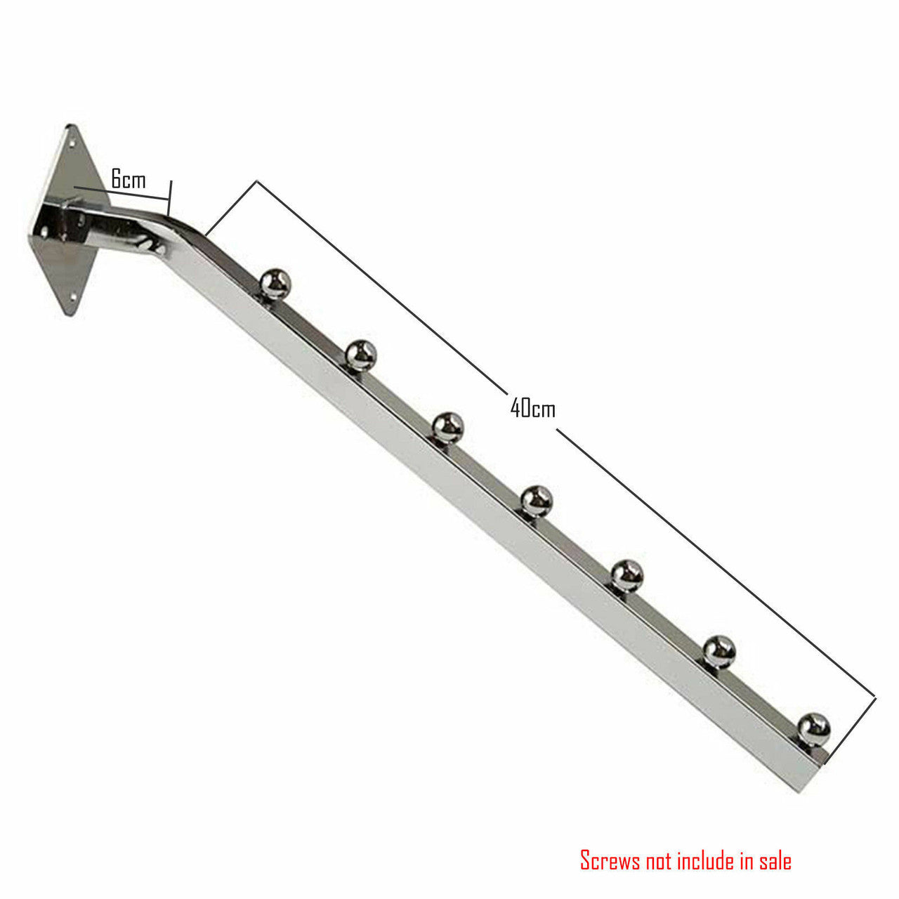 Heavy Duty Wall Mounted arms, wall fixing, notch arms J-hooks for retail display