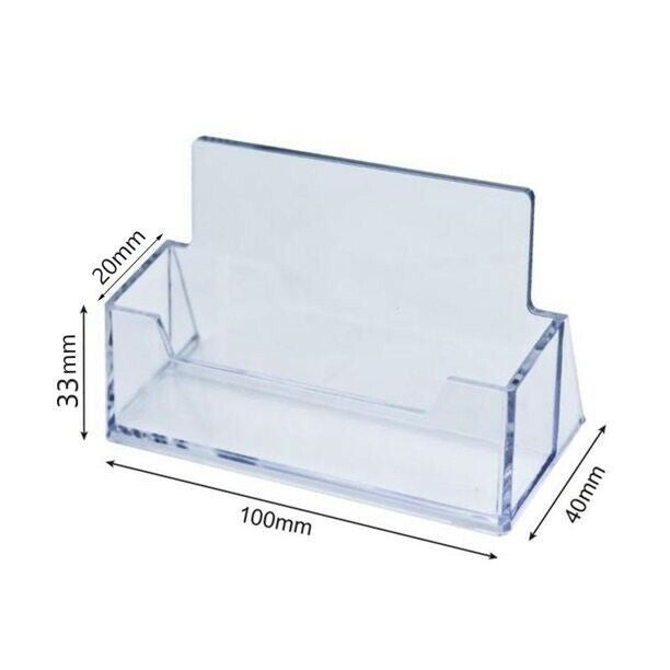 2 x New Acrylic Landscape Business Card Holders Desktop Dispensers Display Stand