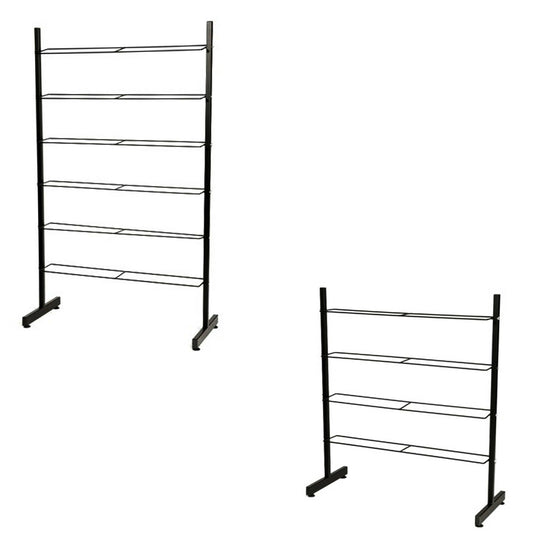 SHOE SHOP FOOTWEAR DISPLAY RACK,RAIL,MULTI SHELF/ 6,4-TIER STAND FOR RETAIL,HOME