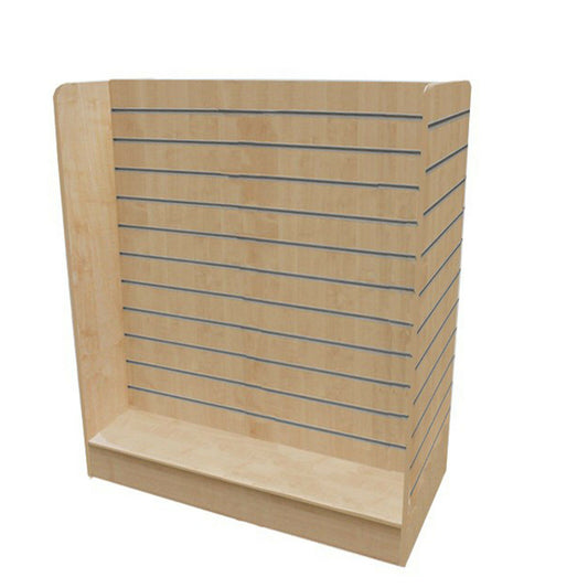 H Shape Slatwall Gondola With Aluminium Inserts Display Area - 4.32m²-Maple