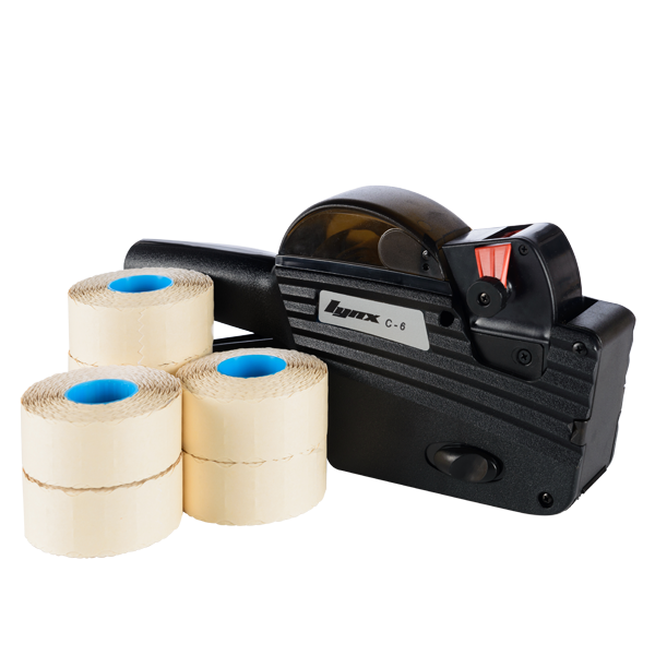 New LYNX C6 One-Line Price Gun, Starter Pack Come With 6000 Labels Made in ITALY