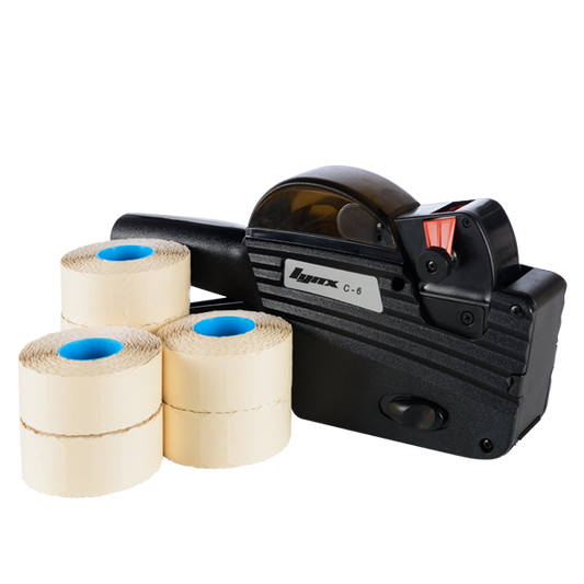 New LYNX C6 One-Line Price Gun, Starter Pack Come With 6000 Labels Made in ITALY