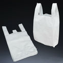 100X WHITE PLASTIC VEST CARRIER BAGS SIZE 08''X 13'' X 18''