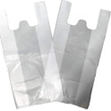 WHITE PLASTIC VEST CARRIER BAGS BOTTLE & GROCERRY BAGS BOX OF (500,1000,2000)