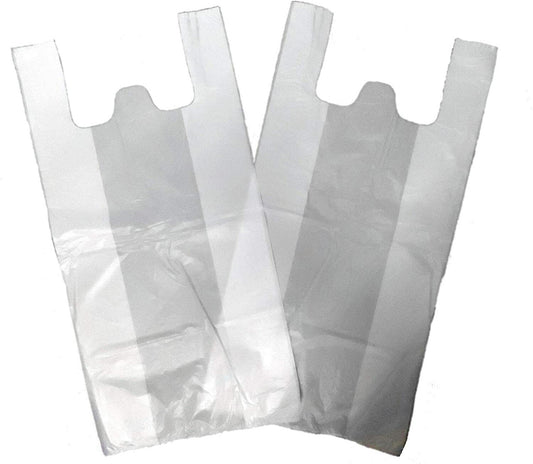 WHITE PLASTIC VEST CARRIER BAGS BOTTLE & GROCERRY BAGS BOX OF (500,1000,2000)