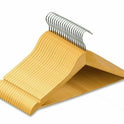 10 x WOODEN COAT HANGERS SUIT GARMENTS CLOTHES WOOD HANGER TROUSER BAR SET