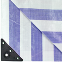 Blue/White 170gsm Striped Tarpaulin Heavy Duty Market Stall Cover Tarp Sheet