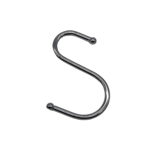 90mm S Hooks For Kitchen Rack, Pan Hanger, Utensil Hanging Rail Chrome Ball Ends