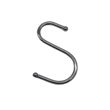 90mm S Hooks For Kitchen Rack, Pan Hanger, Utensil Hanging Rail Chrome Ball Ends