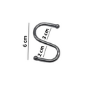 60mm  S Hooks For Kitchen Rack, Pan Hanger, Utensil Hanging Rail Chrome  Ball Ends