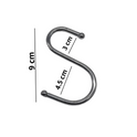90mm S Hooks For Kitchen Rack, Pan Hanger, Utensil Hanging Rail Chrome Ball Ends