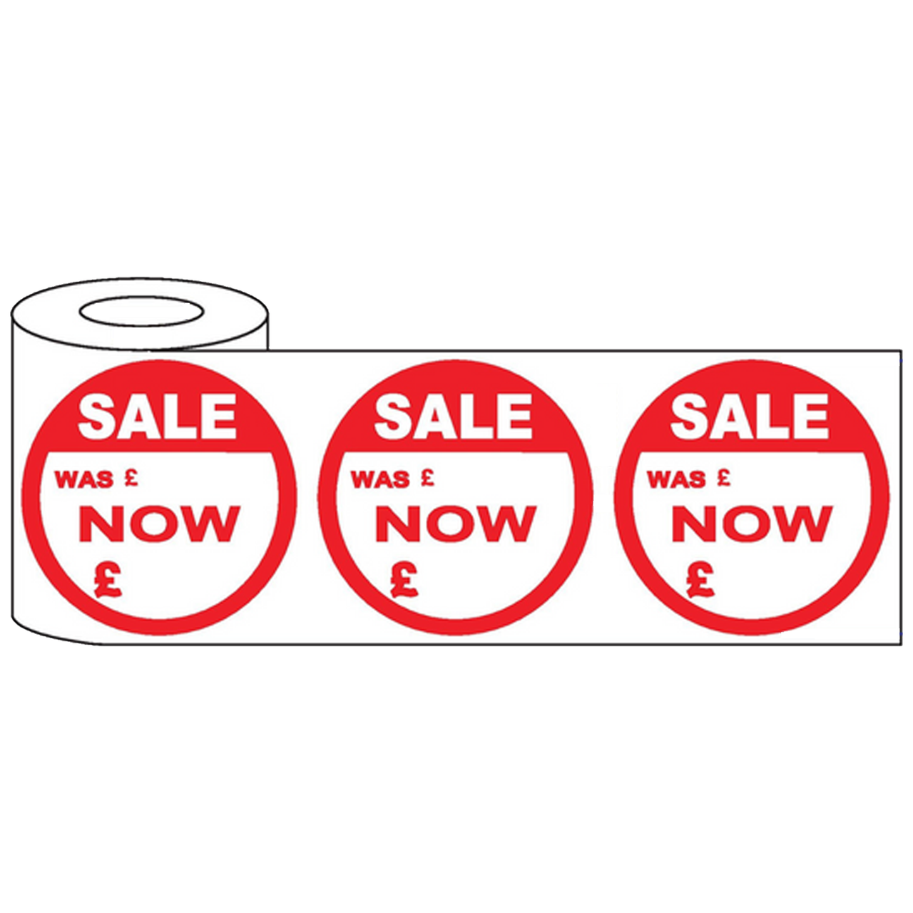 500x45mm Round Adhesive Sale Was/Now Stickers
