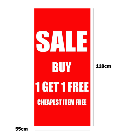 SALE BUY 1 GET 1 FREE CHEAPEST ITEM FREE Poster Window Display Sign