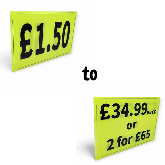 Black & Green Correx Market Price Card Sign Board Double-Sided & Waterproof