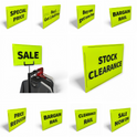 Black & Green Correx Market Promotion Card Sign Board Double-Sided & Waterproof