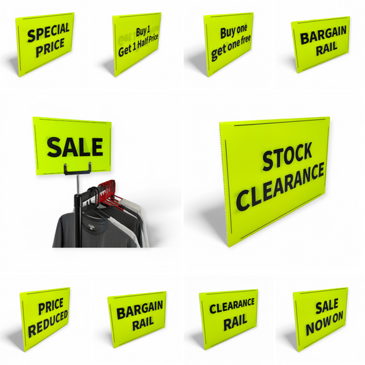 Black & Green Correx Market Promotion Card Sign Board Double-Sided & Waterproof