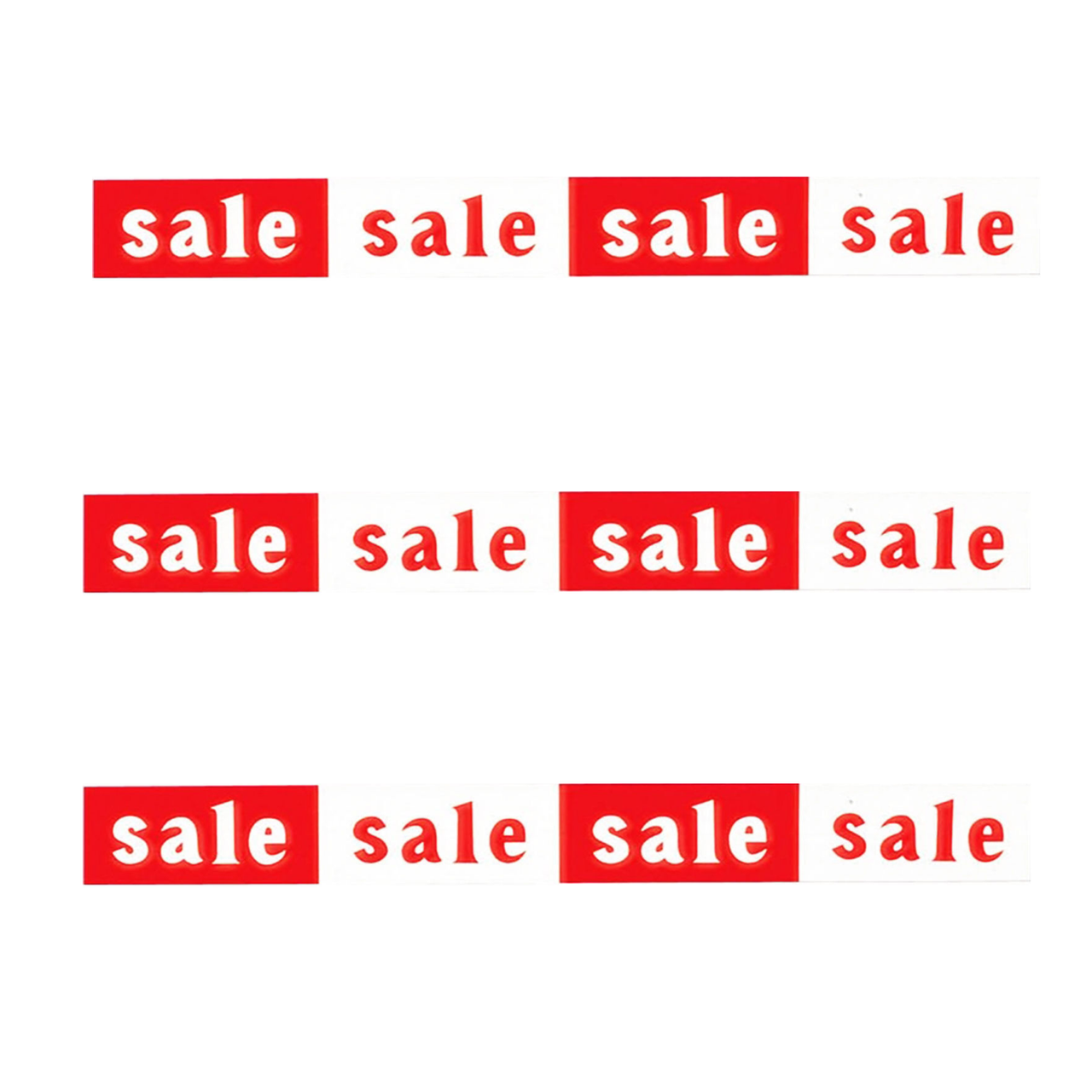 Horizontal SALE SALE SALE red and white Poster Window Display Sign-Pack of 3