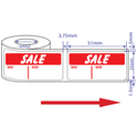 500x 50mm Rectangular Adhesive Sale Promotional Stickers - Was/Now Highlights