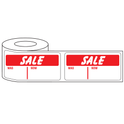 500x 50mm Rectangular Adhesive Sale Promotional Stickers - Was/Now Highlights