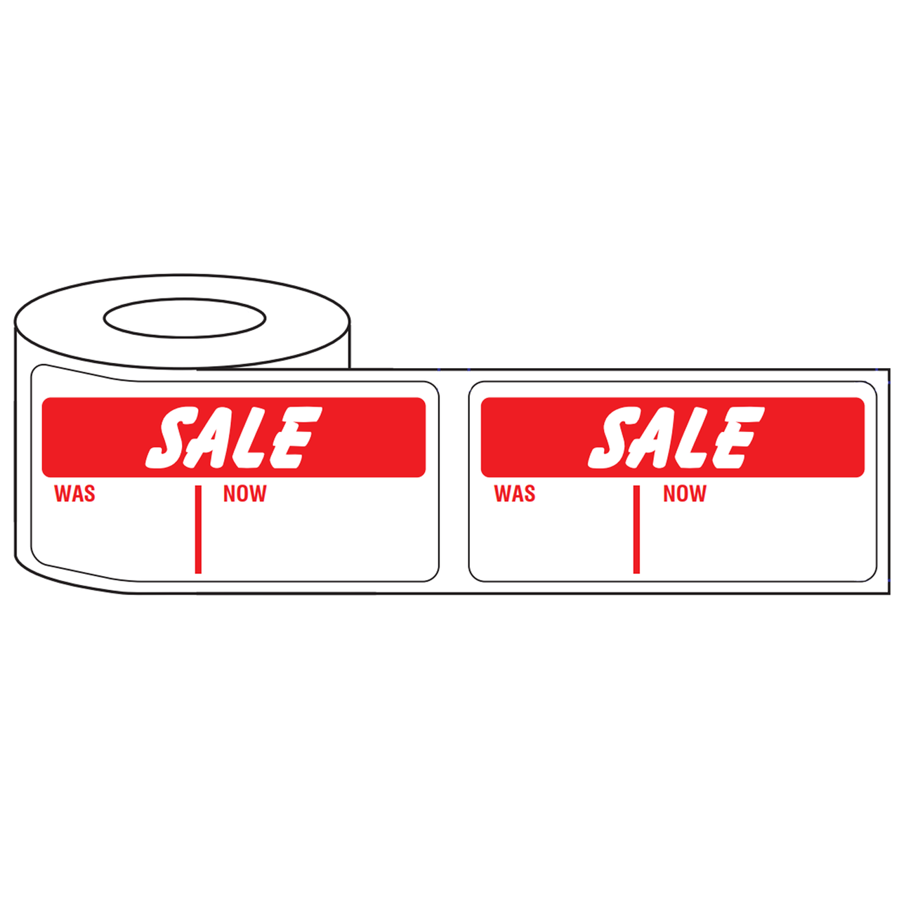 500x 50mm Rectangular Adhesive Sale Promotional Stickers - Was/Now Highlights