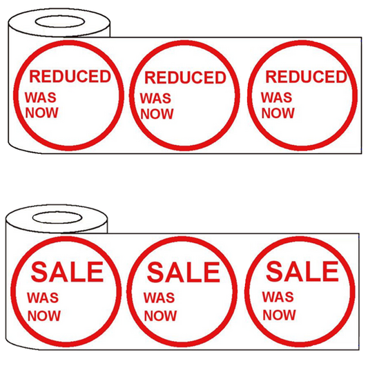 500x45mm Round Adhesive Sale & Reduced Was/Now Promo Stickers
