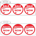 500x45mm Round Adhesive Sale & Reduced Was/Now Stickers