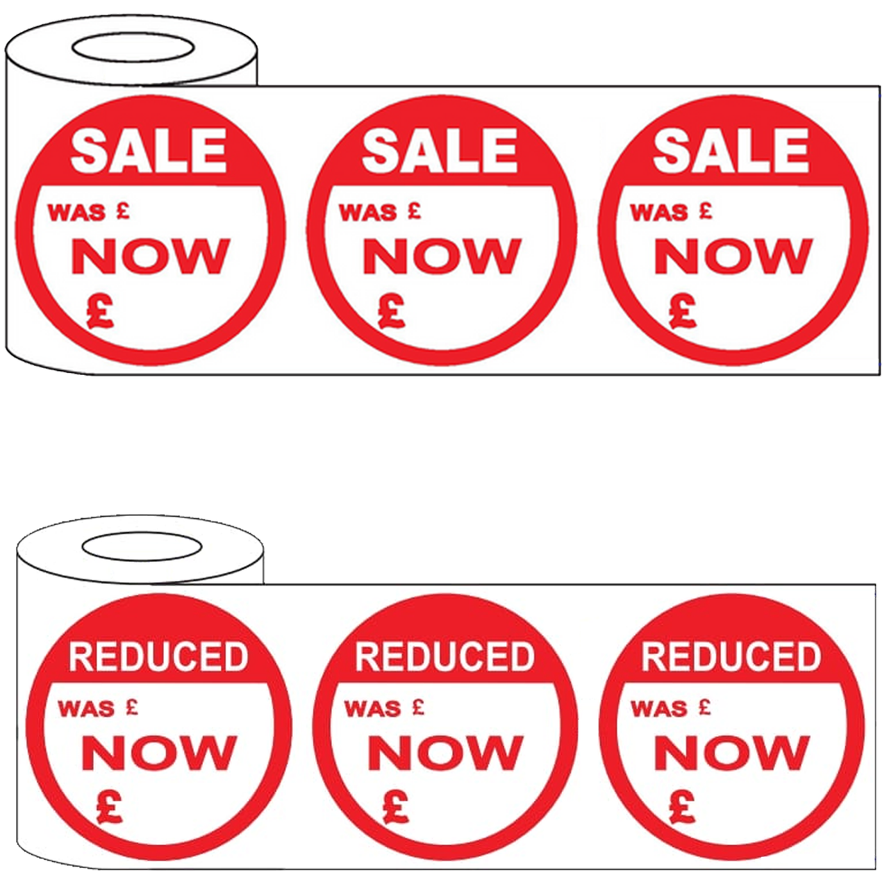500x45mm Round Adhesive Sale & Reduced Was/Now Stickers