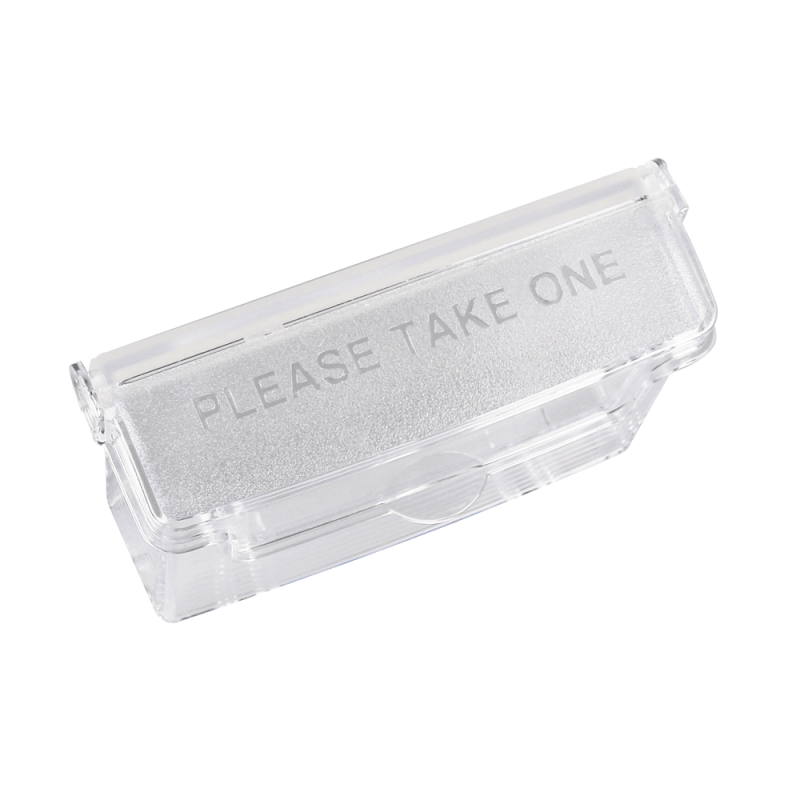 Outdoor weather-resistant DL leaflet holder for effective display in Slatwall systems, injection-molded for durability