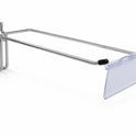 6 Inch Heavy Duty Chrome Single Prong Pegboard Hook with Overhead Arm for Price Holder