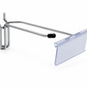 6 Inch Heavy Duty Chrome Single Prong Pegboard Hook with Overhead Arm for Price Holder