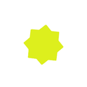 Star Shaped Fluorescent Yellow Multi Coloured Flash Sale Cards