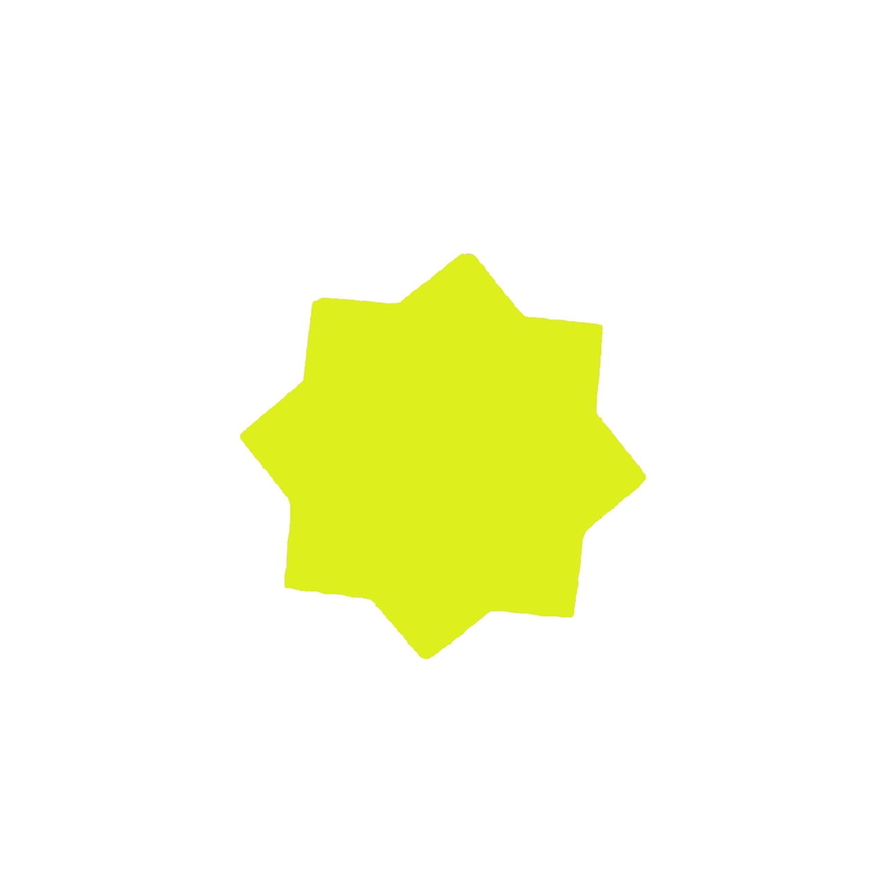 Star Shaped Fluorescent Yellow Multi Coloured Flash Sale Cards